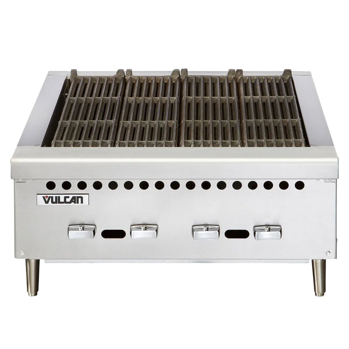Vulcan VCRB25 25 3/8" Charbroiler, Countertop w/ 4 Cast Iron Burners, Convertible, VCRB25-1
