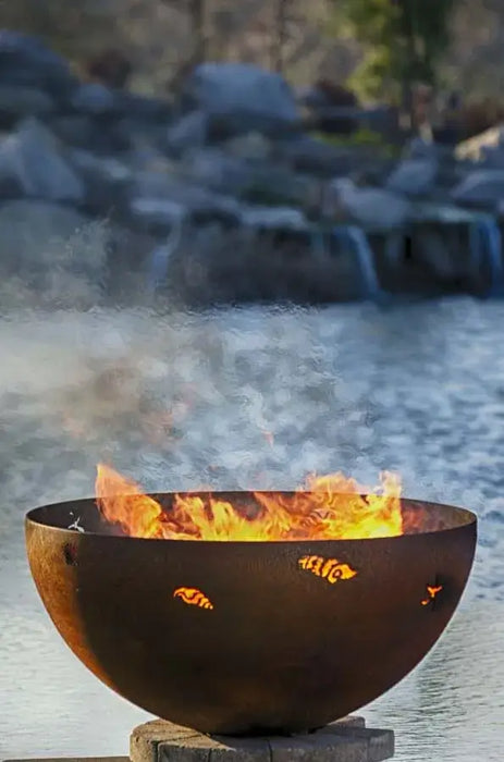 The Fire Pit Gallery- A Walk on the Beach 37" Firebowl Fire Pit with Sea Shells (Flat Steel Base) | 7010022-37F