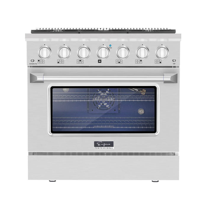 Empava- 2 Piece Kitchen Appliances Packages w/ 36" Gas Range & 36" Range Hood | 36GR08 & 36RH09