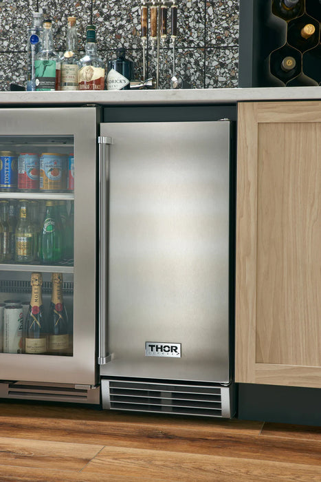 Thor Kitchen 15 inch Built-in or Freestanding 50 lbs. Ice Maker, Stainless Steel | TIM1501