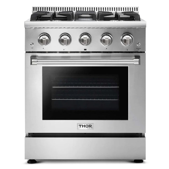 Thor Kitchen 30 in. 4.2 cu. ft. Professional Natural Gas Range in Stainless Steel, HRG3080U | HRG3080ULP