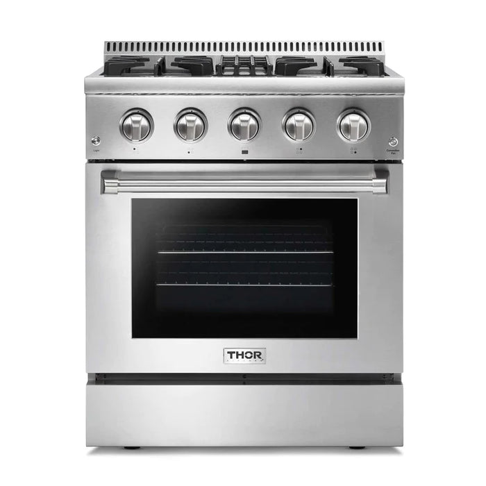 Thor Kitchen 30 in. Natural Gas Burner/Electric Oven Range in Stainless Steel, HRD3088U | HRD3088ULP
